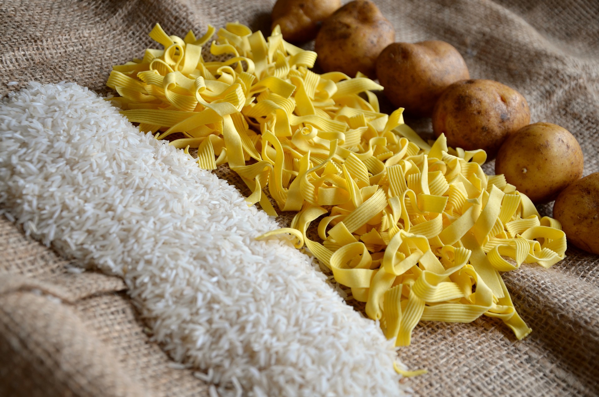 Reis, Nudeln und Kartoffeln